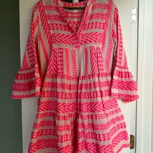 Vibrant Pink Patterned Dress